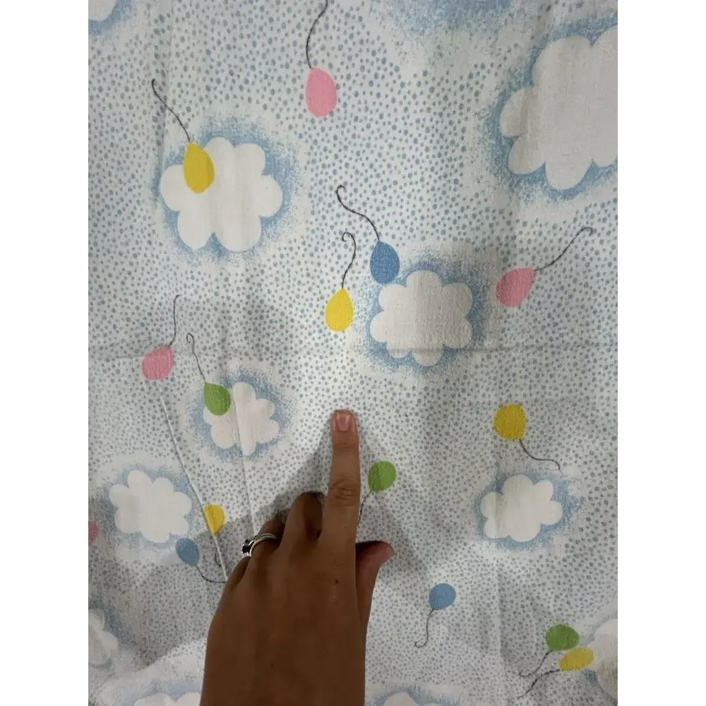 2 Vintage Toddletime Receiving Baby Blanket Bears Balloons Rainbows Flannel